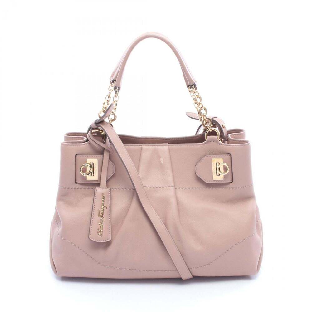 Salvatore Ferragamo Gancini 2-Way Handbag, Leather, Women's, Pink - Picture 1 of 8